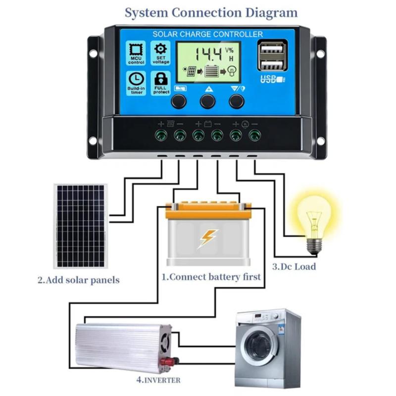 1Pc Solar Charge Controller 10 - Pwm Charge Controller recension och pris