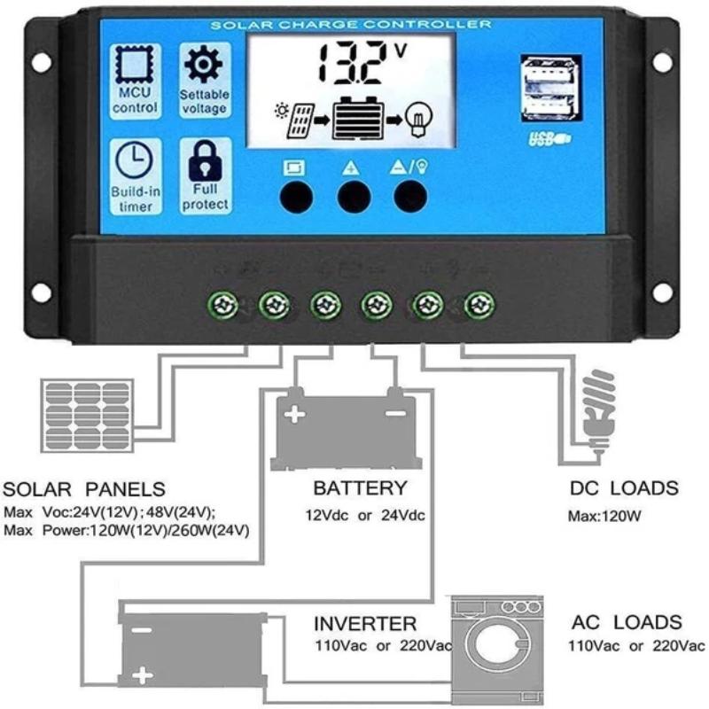 1Pc Solar Charge Controller 10 - Pwm Charge Controller recension och pris
