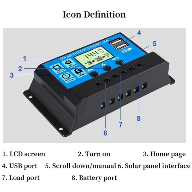 1Pc Solar Charge Controller 10 - Pwm Charge Controller recension och pris