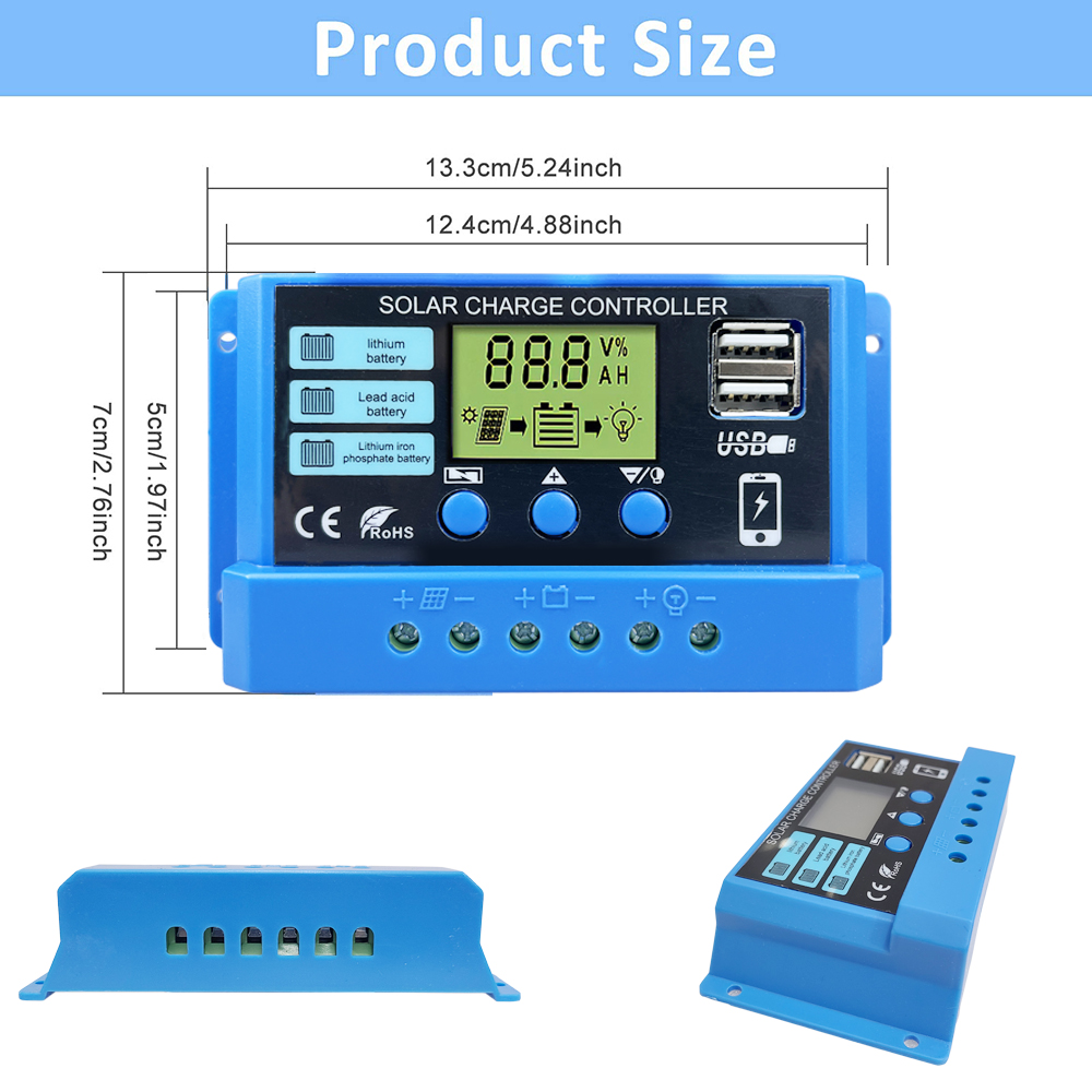 24h shipping 10A 20A 30A Solar - Pwm Charge Controller recension och pris