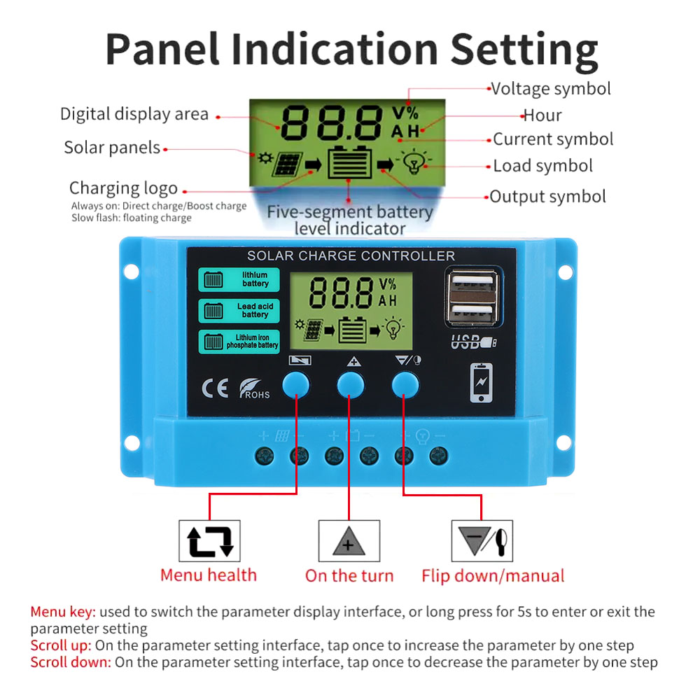 Solar Controller 30A Solar Cha - Pwm Charge Controller recension och pris